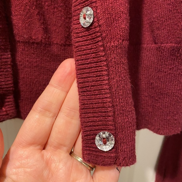 Cat & Jack Girls Size 10/12 Burgundy Cardigan - Picture 5 of 7